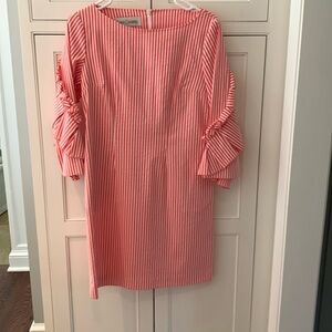 Sara Campbell cotton dress, orange and white size XS